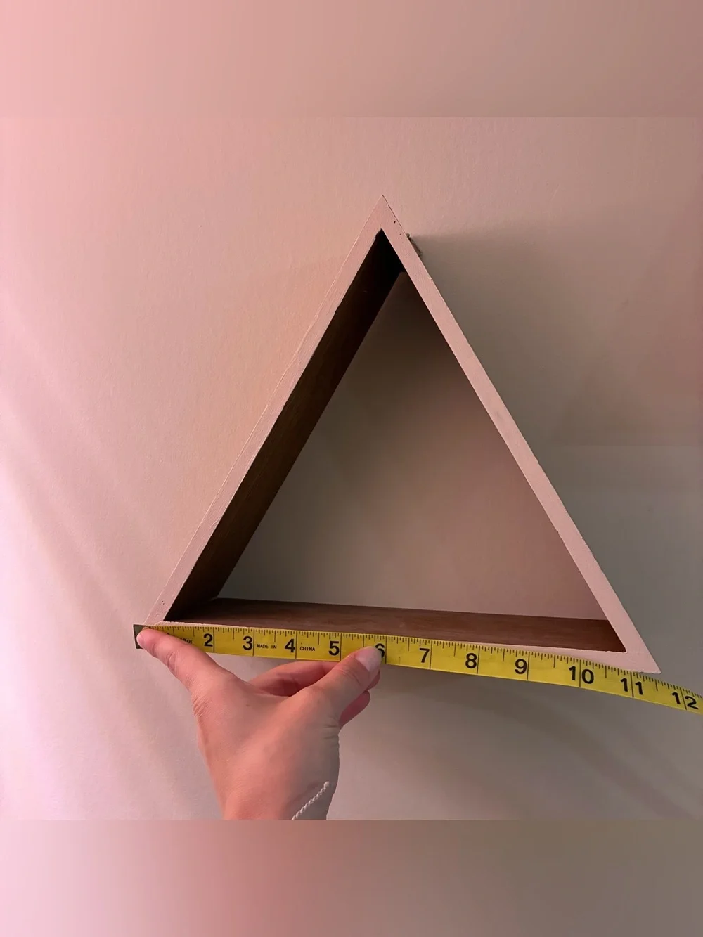 Wall decor triangle trinket shelf